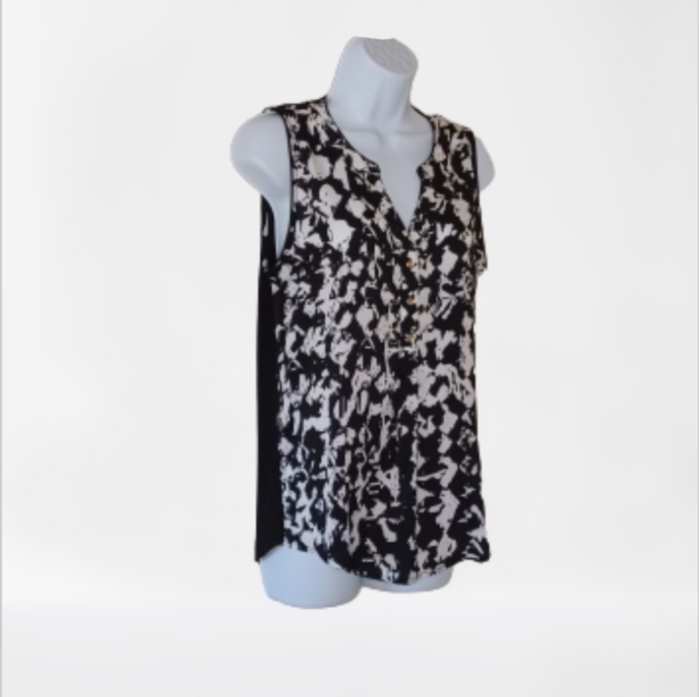 Nwt Hanna and Gracie Hounds tooth sleeveless blouse, sz S